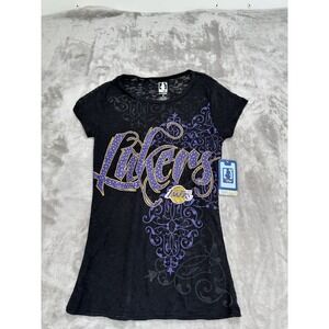 L.A. Lakers NBA 4 Her UNK T-Shirt Women's Size Medium Black Semi-Sheer New w/Tag